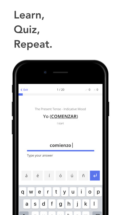 Emulate iPhone app Ella Verbs: Learn Spanish using MyAndroid