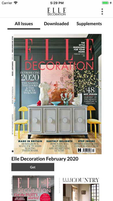 Emulate iPhone app ELLE Decoration UK using MyAndroid