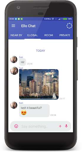Run android online APK ElloChat - Meet Strangers, Nearby chat and Dating from MyAndroid or emulate ElloChat - Meet Strangers, Nearby chat and Dating using MyAndroid