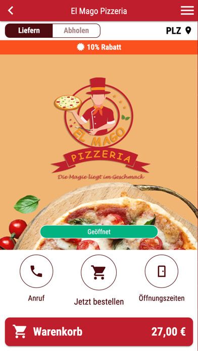 Emulate iPhone app El Mago Pizzeria using MyAndroid