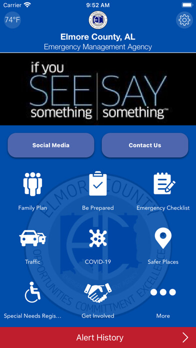 Emulate iPhone app Elmore County, AL EMA using MyAndroid