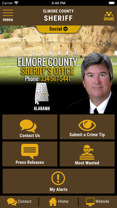 Emulate iPhone app Elmore County Sheriffs Office using MyAndroid