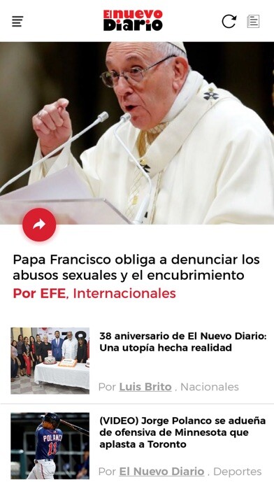 Emulate iPhone app El Nuevo Diario App using MyAndroid