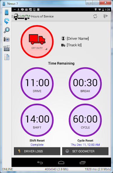 Run android online APK E-Log Plus - FMCSA Certified from MyAndroid or emulate E-Log Plus - FMCSA Certified using MyAndroid Run android online APK E-Log Plus - FMCSA Certified from MyAndroid or emulate E-Log Plus - FMCSA Certified using MyAndroid