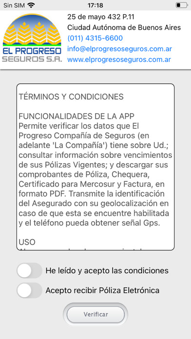 Emulate iPhone app El Progreso Seguros using MyAndroid