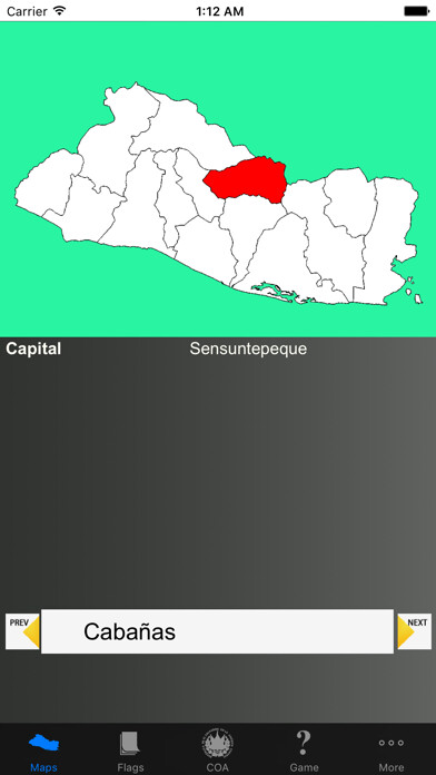 Emulate iPhone app El Salvador Department Maps, Flags, Capitals using MyAndroid Emulate iPhone app El Salvador Department Maps, Flags, Capitals using MyAndroid