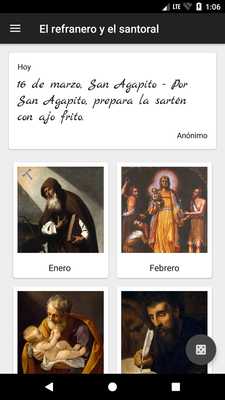 Emulate Android APK El Santoral y su refranero
