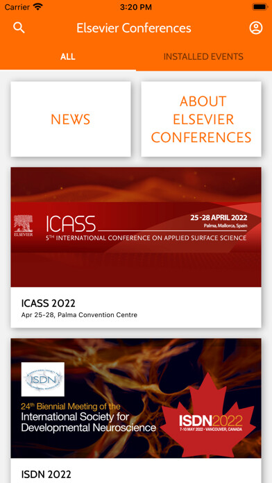 Emulate iPhone app Elsevier Conferences App using MyAndroid