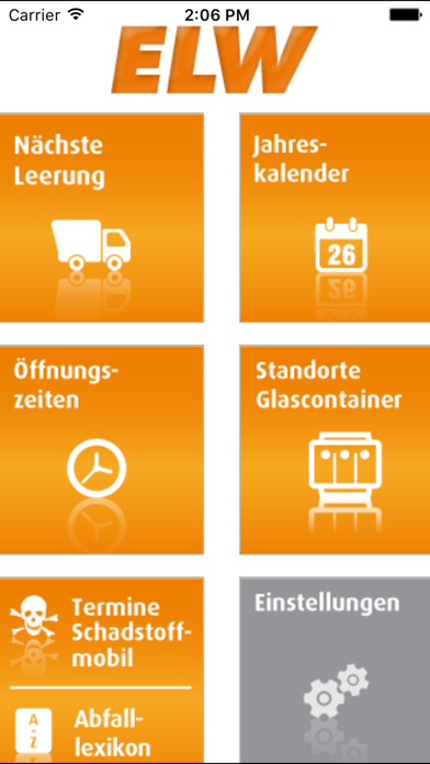 Emulate iPhone app ELW-Abfallkalender using MyAndroid