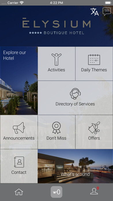 Emulate iPhone app Elysium Boutique Hotel using MyAndroid Emulate iPhone app Elysium Boutique Hotel using MyAndroid