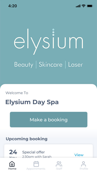 Emulate iPhone app Elysium Day Spa using MyAndroid Emulate iPhone app Elysium Day Spa using MyAndroid