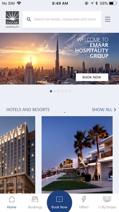 Emulate iPhone app Emaar Hospitality using MyAndroid