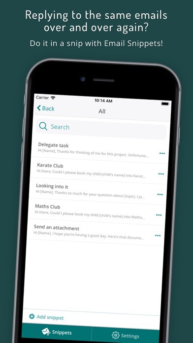 Emulate iPhone app Email Snippets using MyAndroid