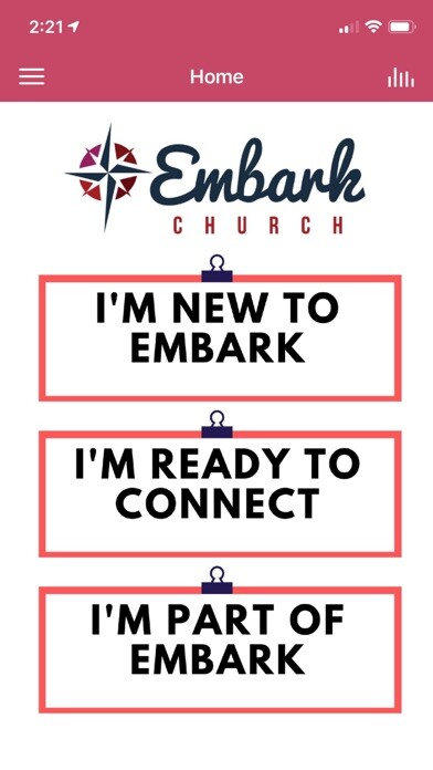 Emulate iPhone app Embark Church using MyAndroid