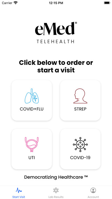 Emulate iPhone app eMed Test-to-Treat using MyAndroid
