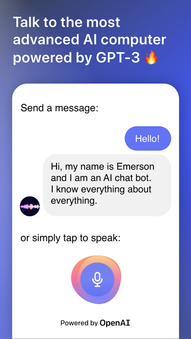 Emulate iPhone app Emerson AI - Talk & Learn using MyAndroid Emulate iPhone app Emerson AI - Talk & Learn using MyAndroid