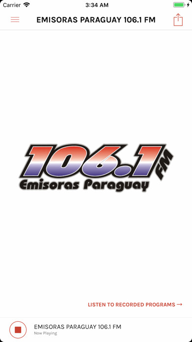 Emulate iPhone app Emisoras Paraguay FM using MyAndroid