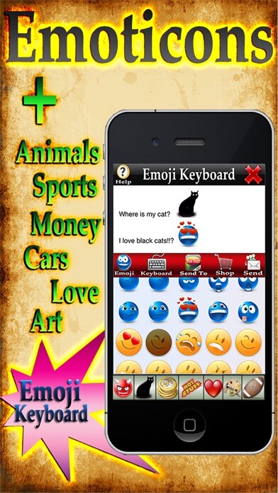 Emulate iPhone app Emoji 2+ - Amazing Emoticons + Emoji Keyboard using MyAndroid