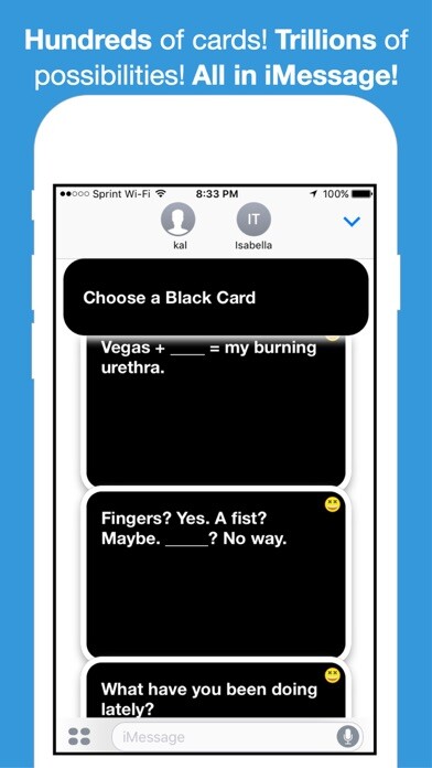 Emulate iPhone app Emoji Against Humanity - Card Game for iMessage using MyAndroid