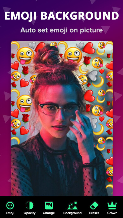 Emulate iPhone app Emoji Background Photo Editor using MyAndroid