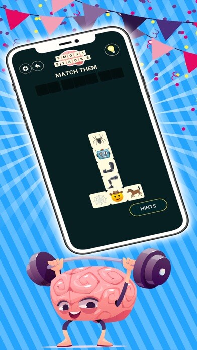 Emulate iPhone app Emoji Brain Test using MyAndroid