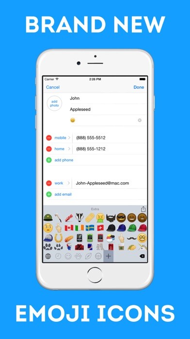 Emulate iPhone app Emoji Free - Extra Icons using MyAndroid