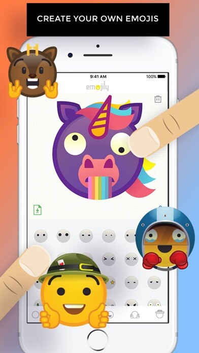 Emulate iPhone app Emojily - Create Your Emoji using MyAndroid