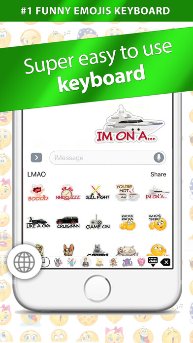 Emulate iPhone app Emojis Keyboard - New Funny Stickers For Texting using MyAndroid