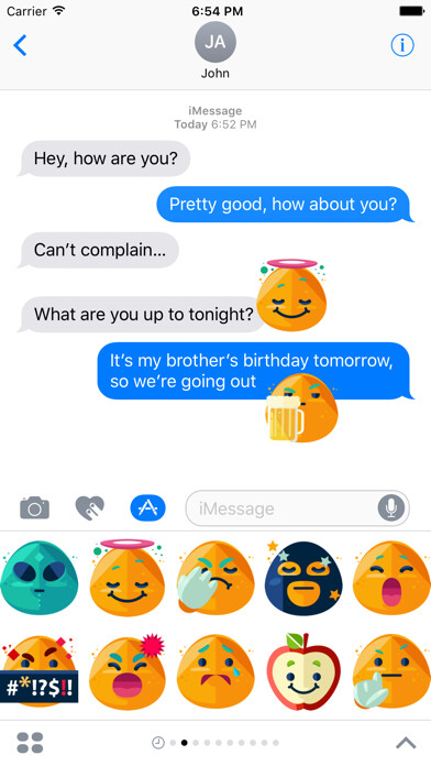 Emulate iPhone app Emoji Sticker Set using MyAndroid