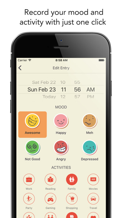 Emulate iPhone app Emoly - Personal Mood Tracker using MyAndroid Emulate iPhone app Emoly - Personal Mood Tracker using MyAndroid
