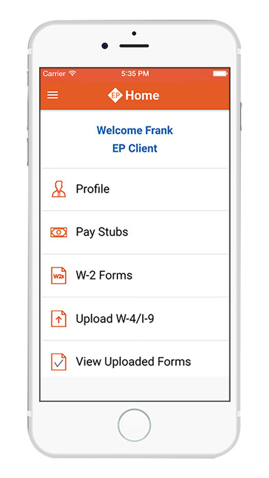 Emulate iPhone app Employee Portal Payroll Relief using MyAndroid