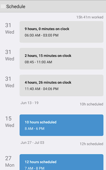 Emulate Android APK Employee Schedules by SICOM