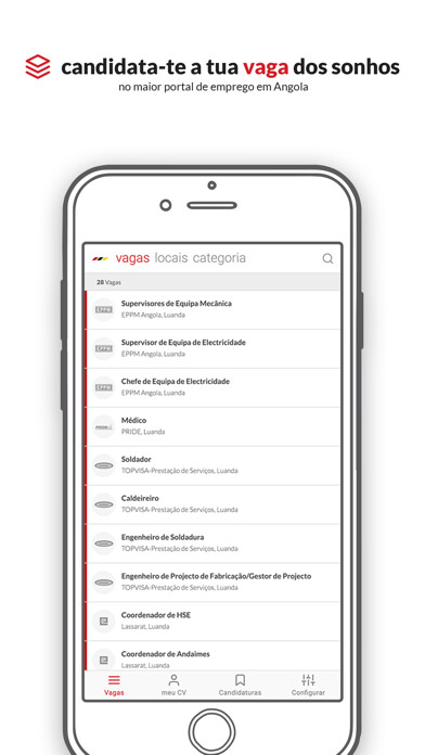 Emulate iPhone app emprego.co.ao using MyAndroid