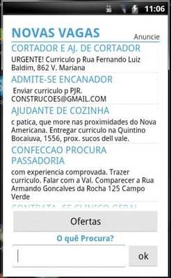 Emulate Android APK Empregos e Ofertas - Americana