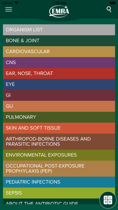 Emulate iPhone app EMRA Antibiotic Guide using MyAndroid