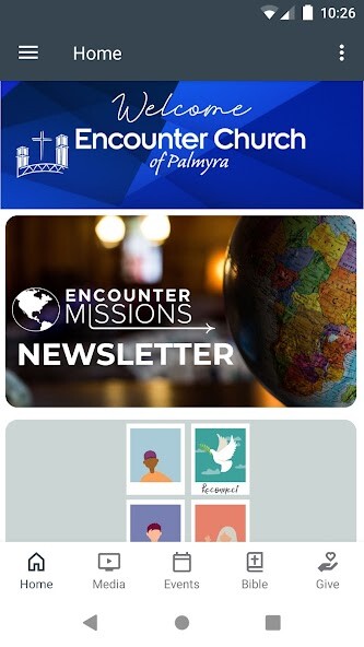 Emulate iPhone app Encounter Church of Palmyra using MyAndroid