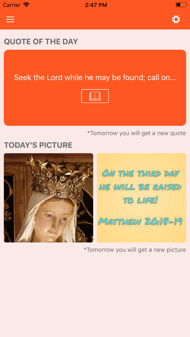 Emulate iPhone app Encouraging Bible Verses daily using MyAndroid