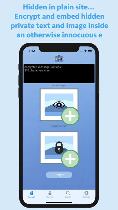 Emulate iPhone app EncryptPic Secure Info & Pics using MyAndroid Emulate iPhone app EncryptPic Secure Info & Pics using MyAndroid