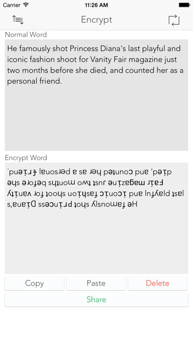 Emulate iPhone app Encrypt Word using MyAndroid