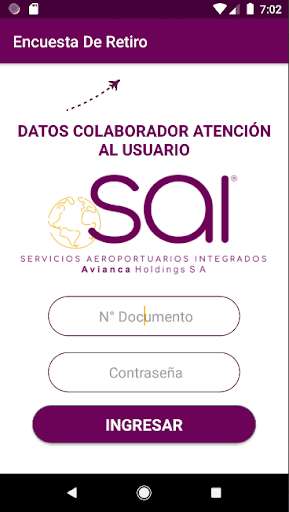 Run android online APK Encuesta de retiro Sai from MyAndroid or emulate Encuesta de retiro Sai using MyAndroid