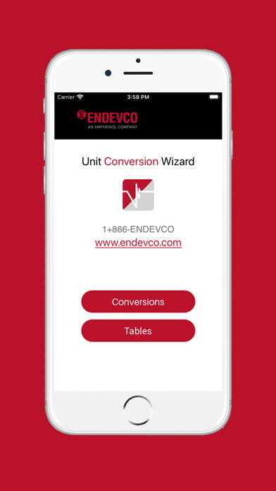 Emulate iPhone app Endevco Unit Conversion Wizard using MyAndroid