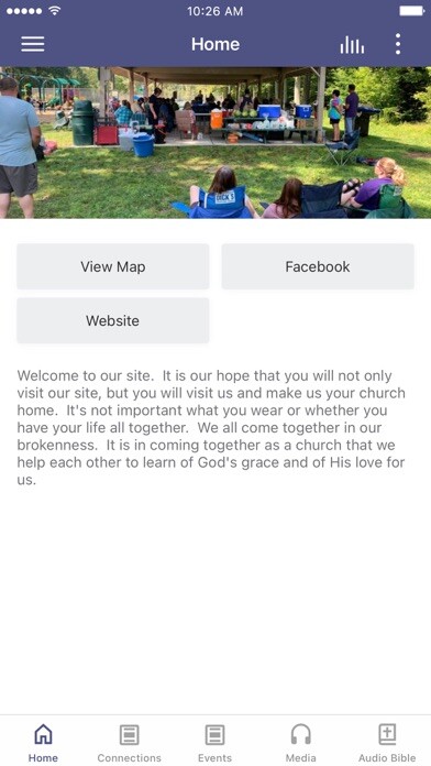 Emulate iPhone app Endicott Nazarene Church using MyAndroid