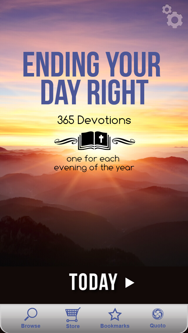 Emulate iPhone app Ending Your Day Right Devotional using MyAndroid