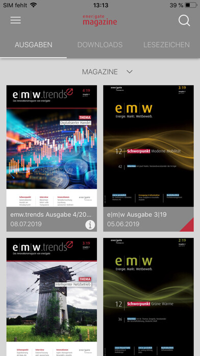 Emulate iPhone app energate-magazine using MyAndroid