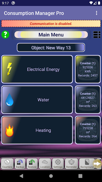 Run android online APK Energy  Counter Manager from MyAndroid or emulate Energy  Counter Manager using MyAndroid