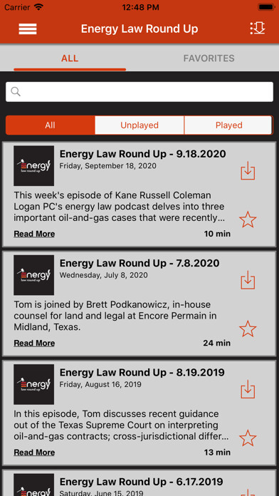 Emulate iPhone app Energy Law Round Up using MyAndroid