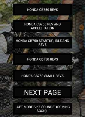 Emulate Android APK Engine sounds of CB750