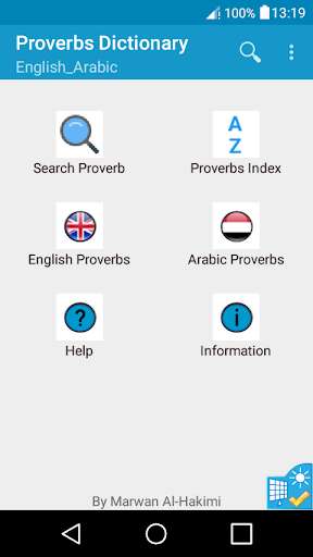 Run android online APK English Arabic Proverbs Dictionary from MyAndroid or emulate English Arabic Proverbs Dictionary using MyAndroid