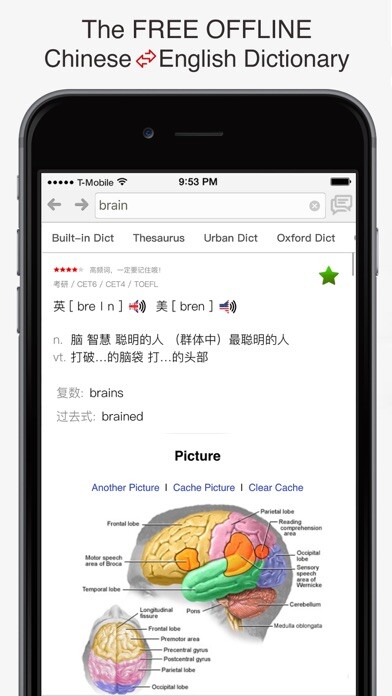 Emulate iPhone app English - Chinese Dictionary & Phrasebook / 英英字典、翻译器、抽认卡、短语集 using MyAndroid