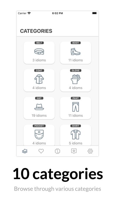 Emulate iPhone app English Clothing Idioms using MyAndroid